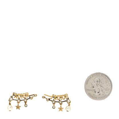 Christian Dior Pearl Crystal J'Adior Earrings Aged Gold 2 of 5
