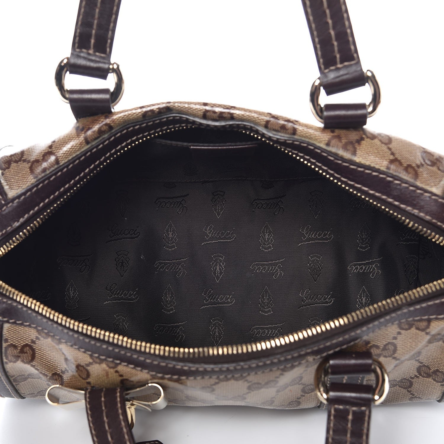 Gucci Crystal Monogram Duchessa Small Boston Bag Brown 5 of 9