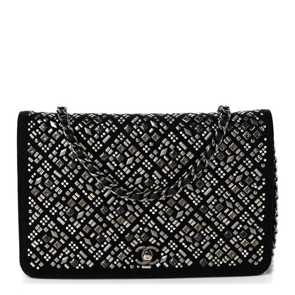 Chanel Lambskin Embellished Quilted Wallet On Chain WOC Black 1 of 10