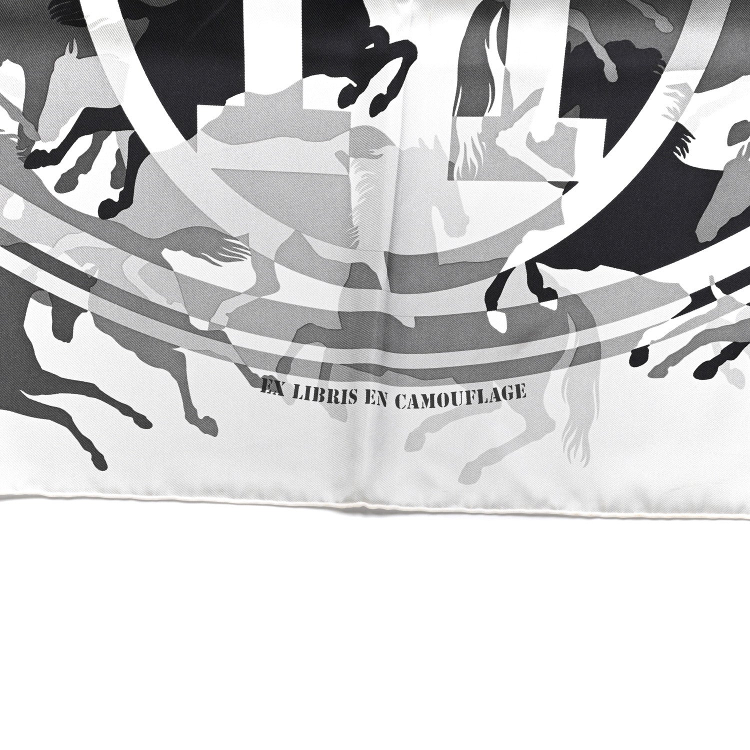 Hermes Silk Ex-Libris En Camouflage Scarf 90 Gris Perle 2 of 5