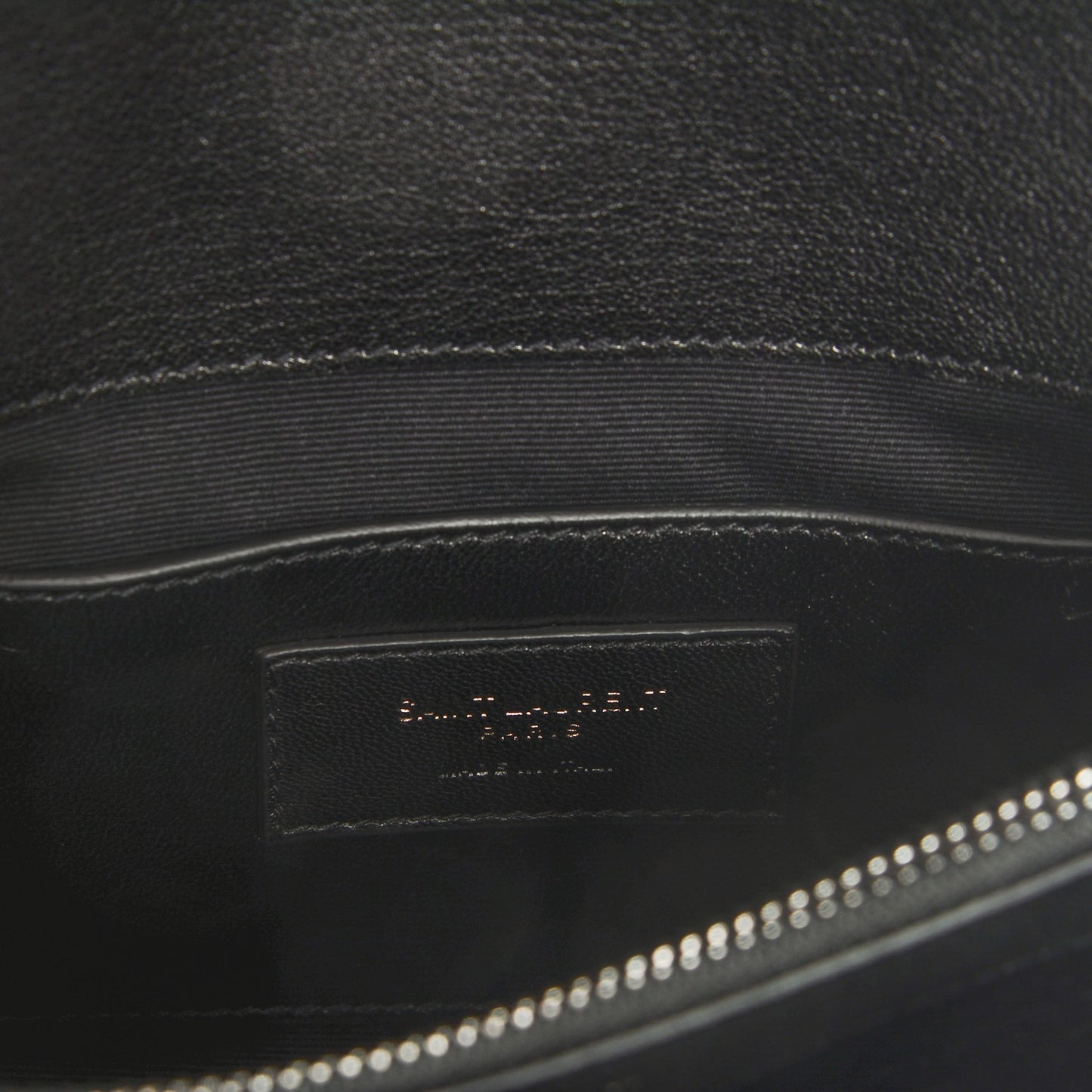 Sheepskin Matelasse Chevron Monogram Medium College Bag Black