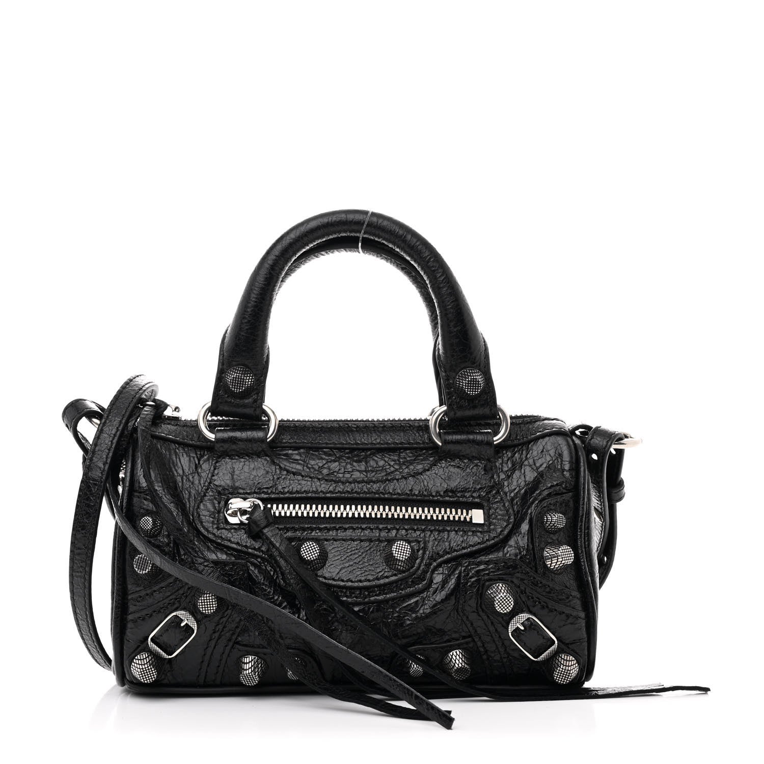 Balenciaga Agneau Arena Crystal Neo Nano Cagole Handbag Black 1 of 12