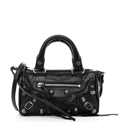 Balenciaga Agneau Arena Crystal Neo Nano Cagole Handbag Black 1 of 12
