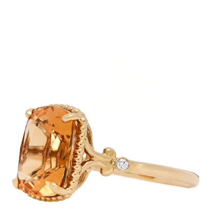 Tiffany 18K Yellow Gold Diamond Citrine Sparklers Cocktail Ring 56 7.5 3 of 6