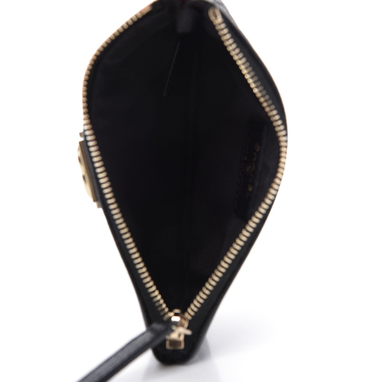 Caviar Quilted Zipped Boy Pouch Black