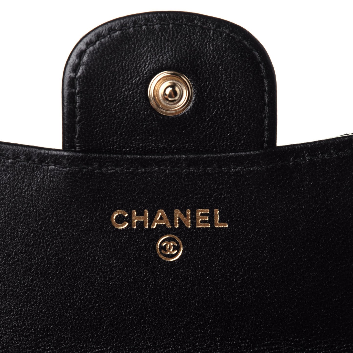 Lambskin Quilted Top Handle Flap Coin Purse With Chain Black