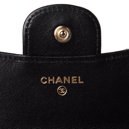 Chanel Lambskin Quilted Top Handle Flap Coin Purse With Chain Black 6 of 12