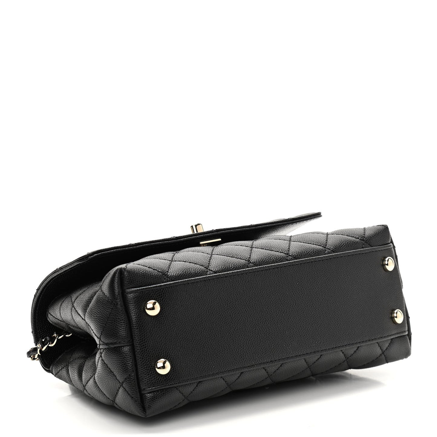 Caviar Quilted Mini Coco Handle Flap Black