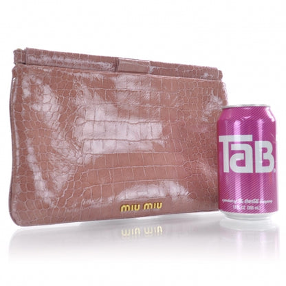 Miu Miu Crocodile Embossed Leather St Cocco Lux Clutch Bag 2 of 8