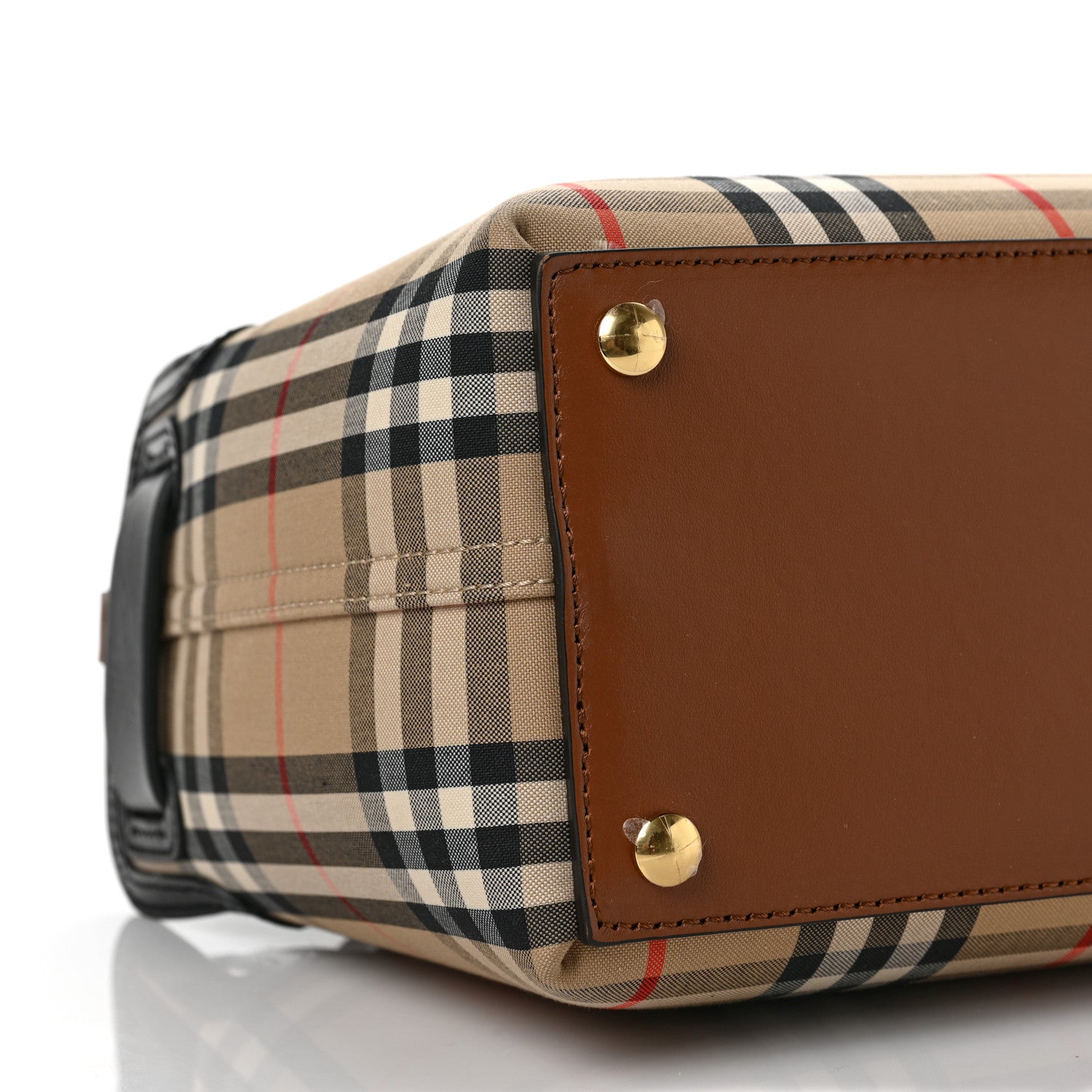 Burberry Calfskin Vintage Check Triple Stud Mini Belt Bag Archive Beige 8 of 9