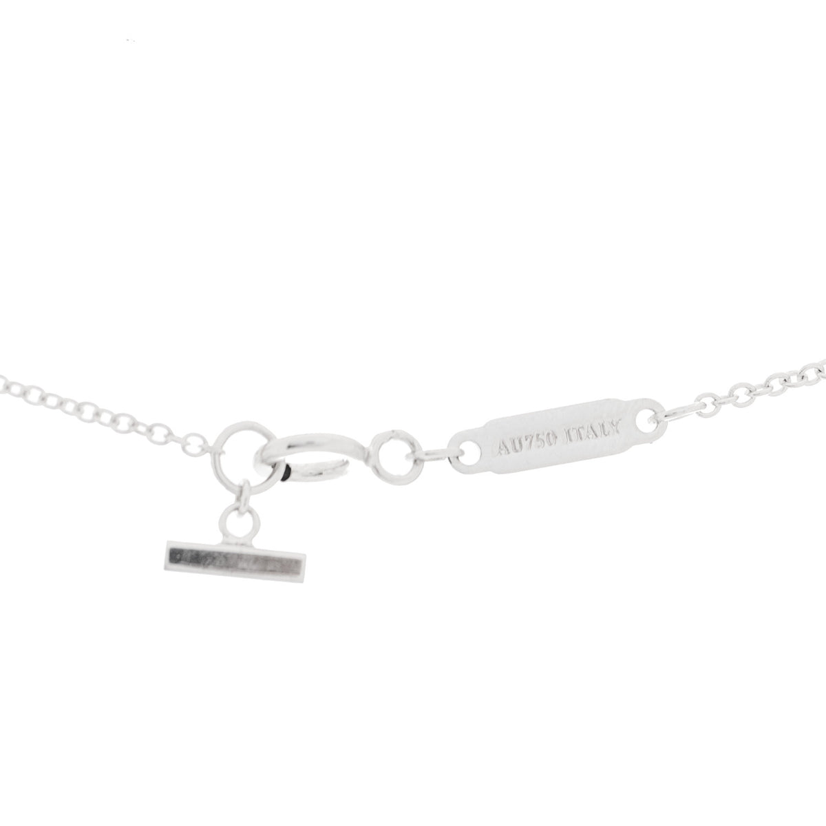 Tiffany 18K White Gold Diamond Mini T Smile Pendant Necklace 6 of 7