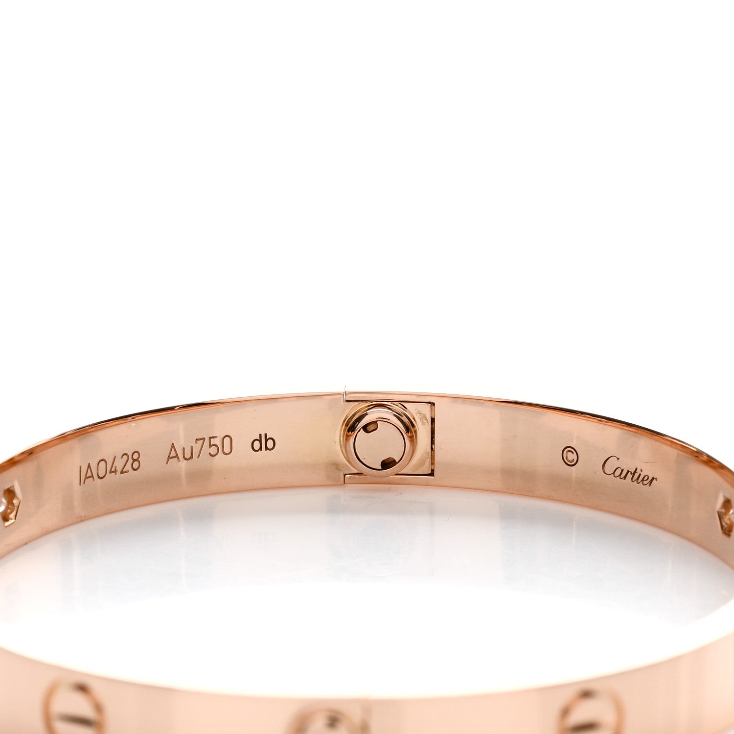 Cartier 18K Pink Gold 4 Diamond LOVE Bracelet 17 4 of 5