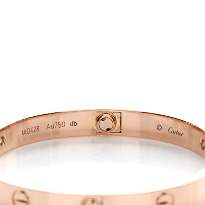 Cartier 18K Pink Gold 4 Diamond LOVE Bracelet 17 4 of 5