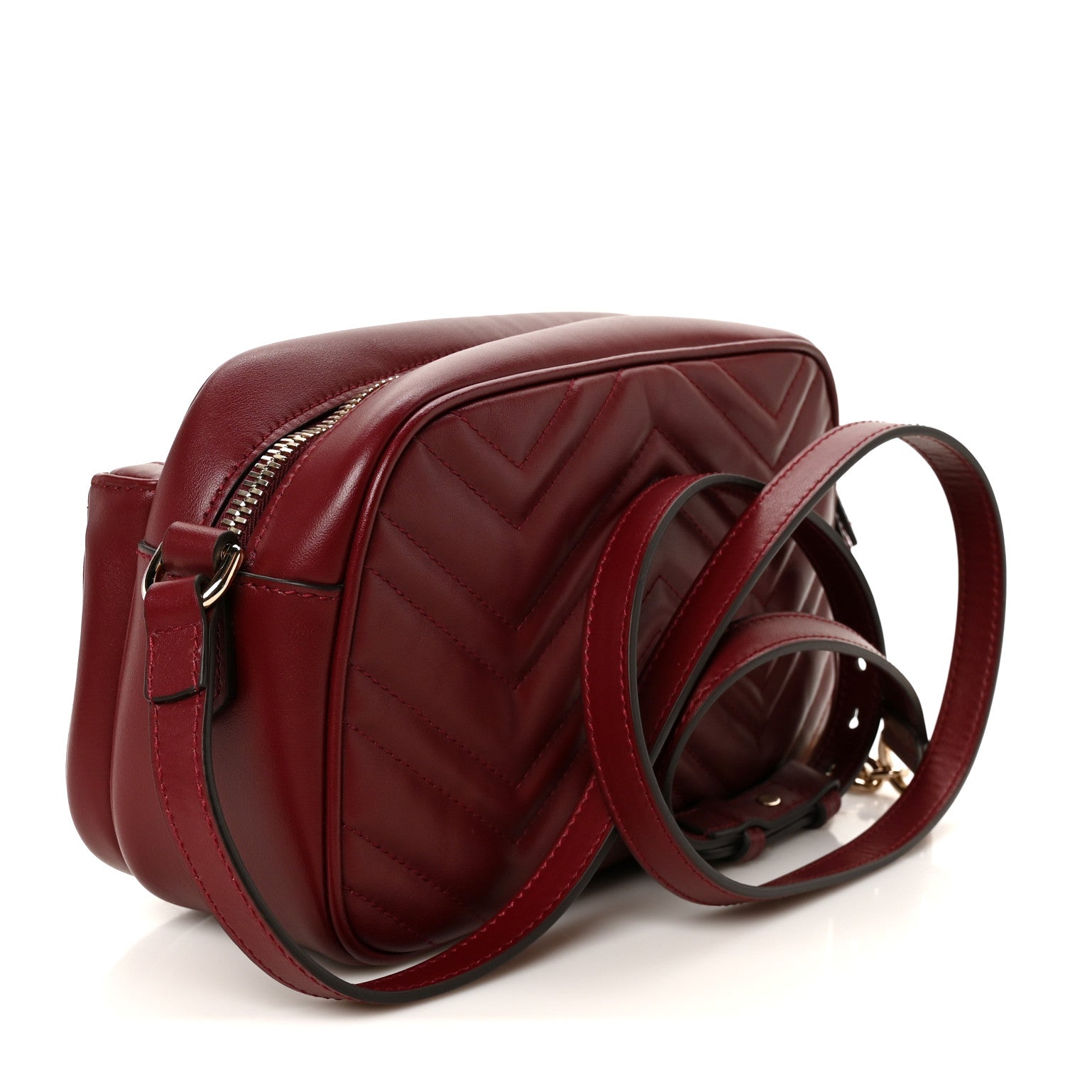 Gucci Calfskin Matelasse Small GG Marmont 2.0 Shoulder Bag Rosso Ancora 3 of 11