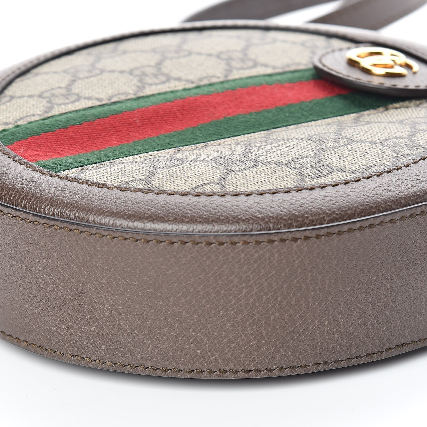 Gucci GG Supreme Monogram Web Mini Ophidia Round Shoulder Bag Brown 6 of 10