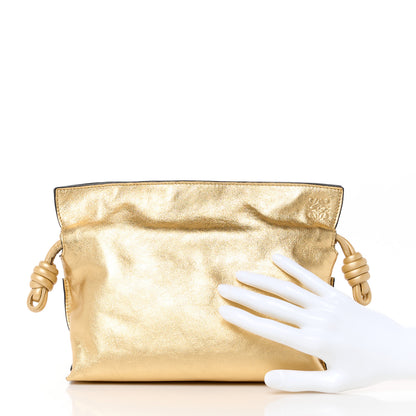 Loewe Metallic Calfskin Mini Chain Flamenco Knot Clutch Gold 2 of 10