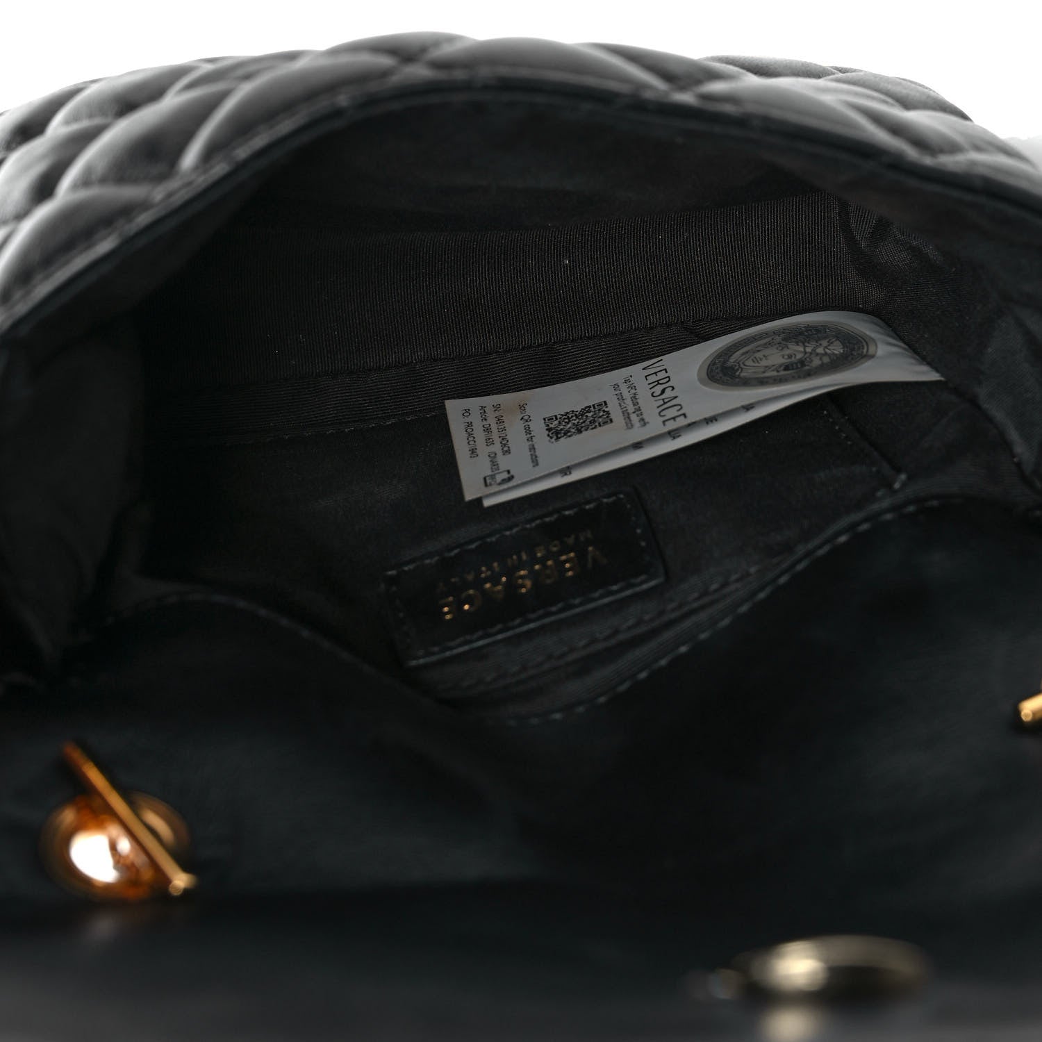 Versace Nappa Quilted Small Medusa Chain Crossbody Black 5 of 9