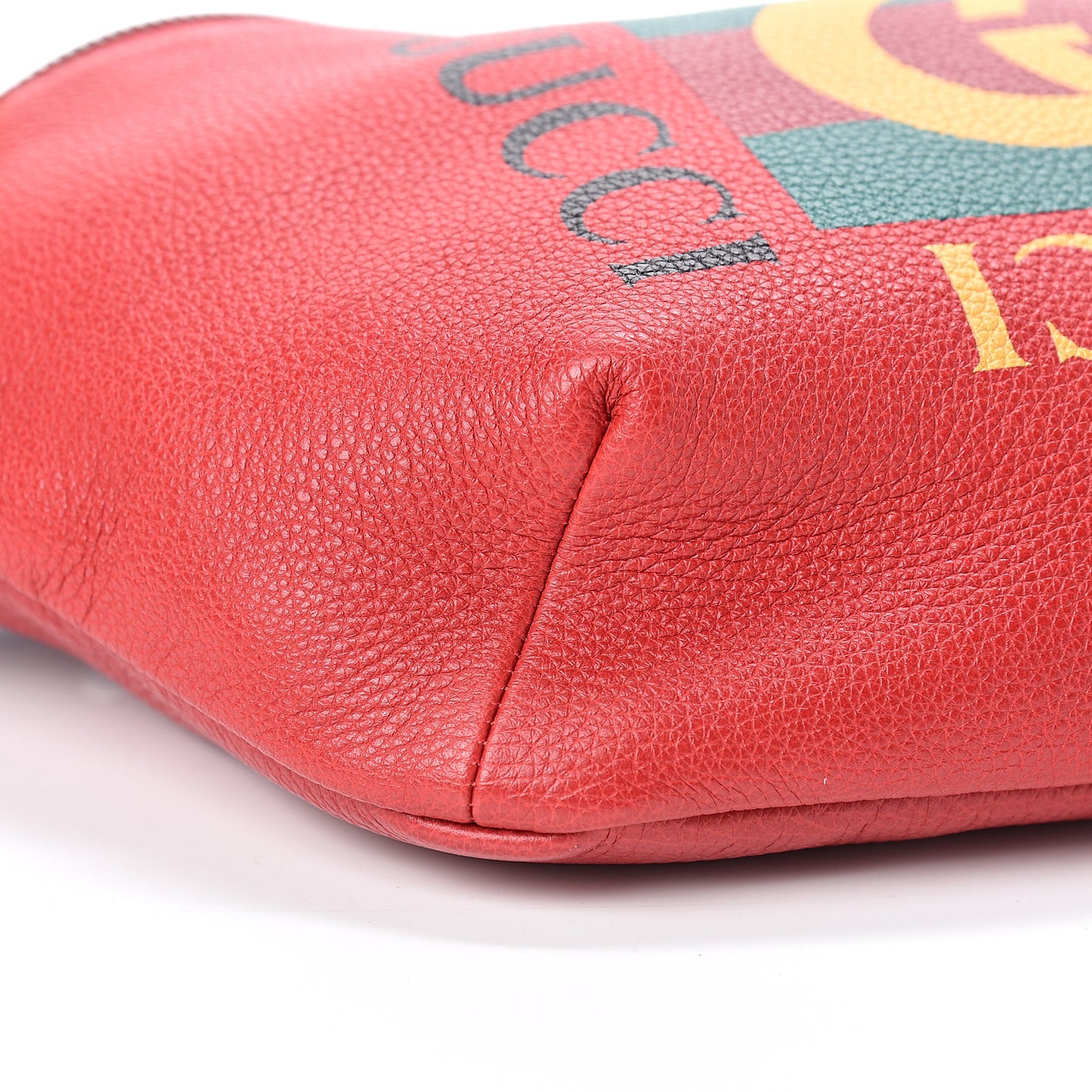 Grained Calfskin Logo Belt Bag Hibiscus Red