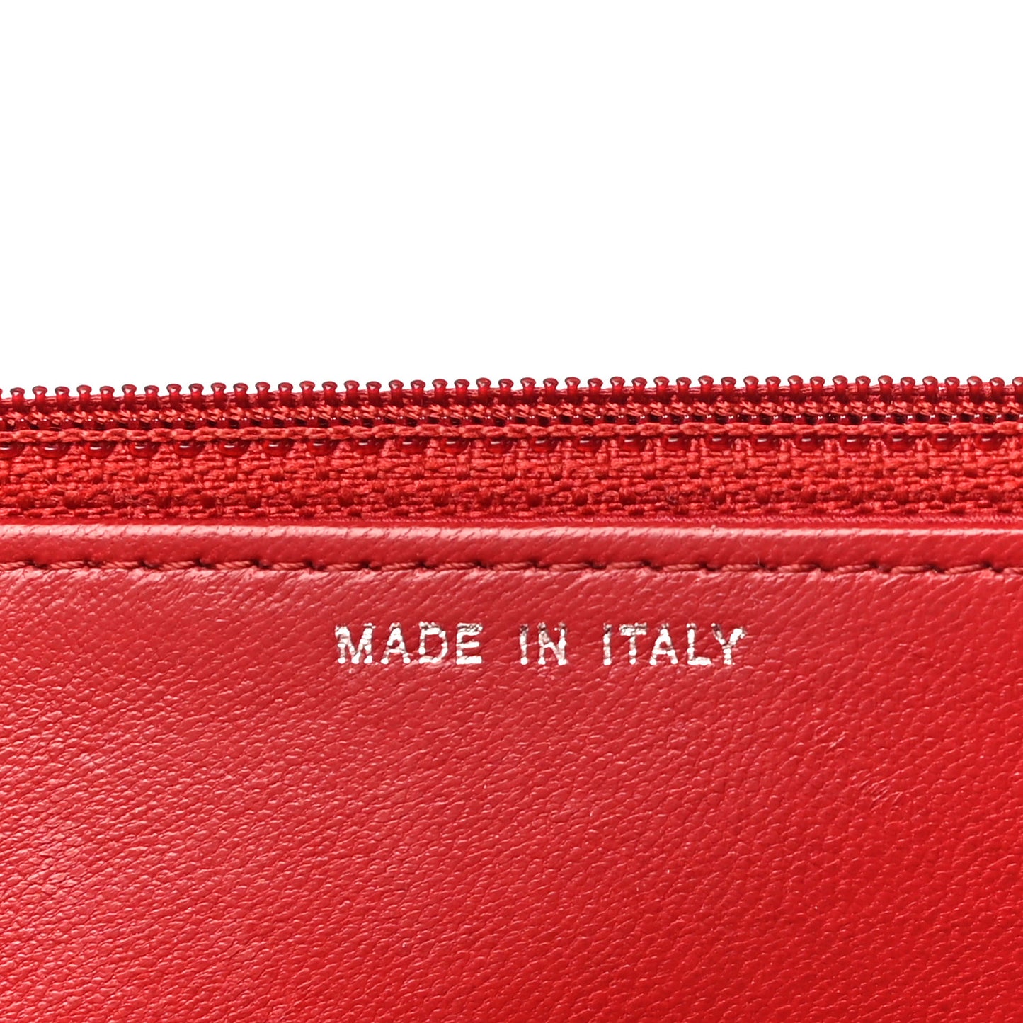 Lambskin Camellia Embossed Wallet On Chain WOC Red