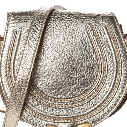 Chloe Metallic Calfskin Mini Marcie Round Crossbody Bag Gold 8 of 11