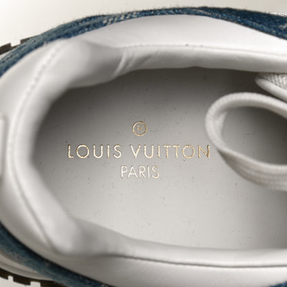 Louis Vuitton Calfskin Monogram Denim Run Away Sneakers 40 White 9 of 10