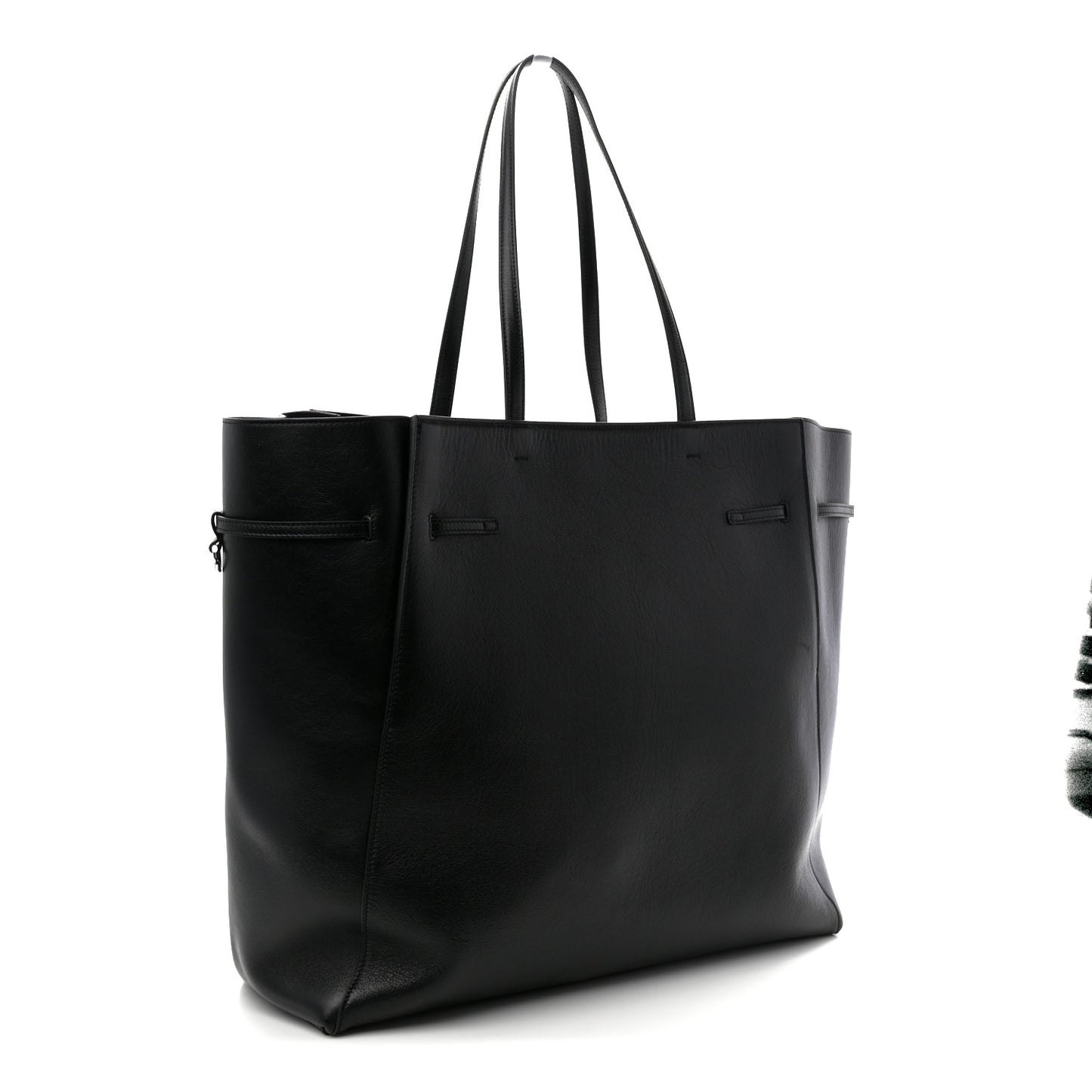 Calfskin Voyou Large North South Tote Black