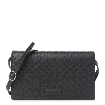 Gucci Microguccissima Crossbody Wallet Black 1 of 9