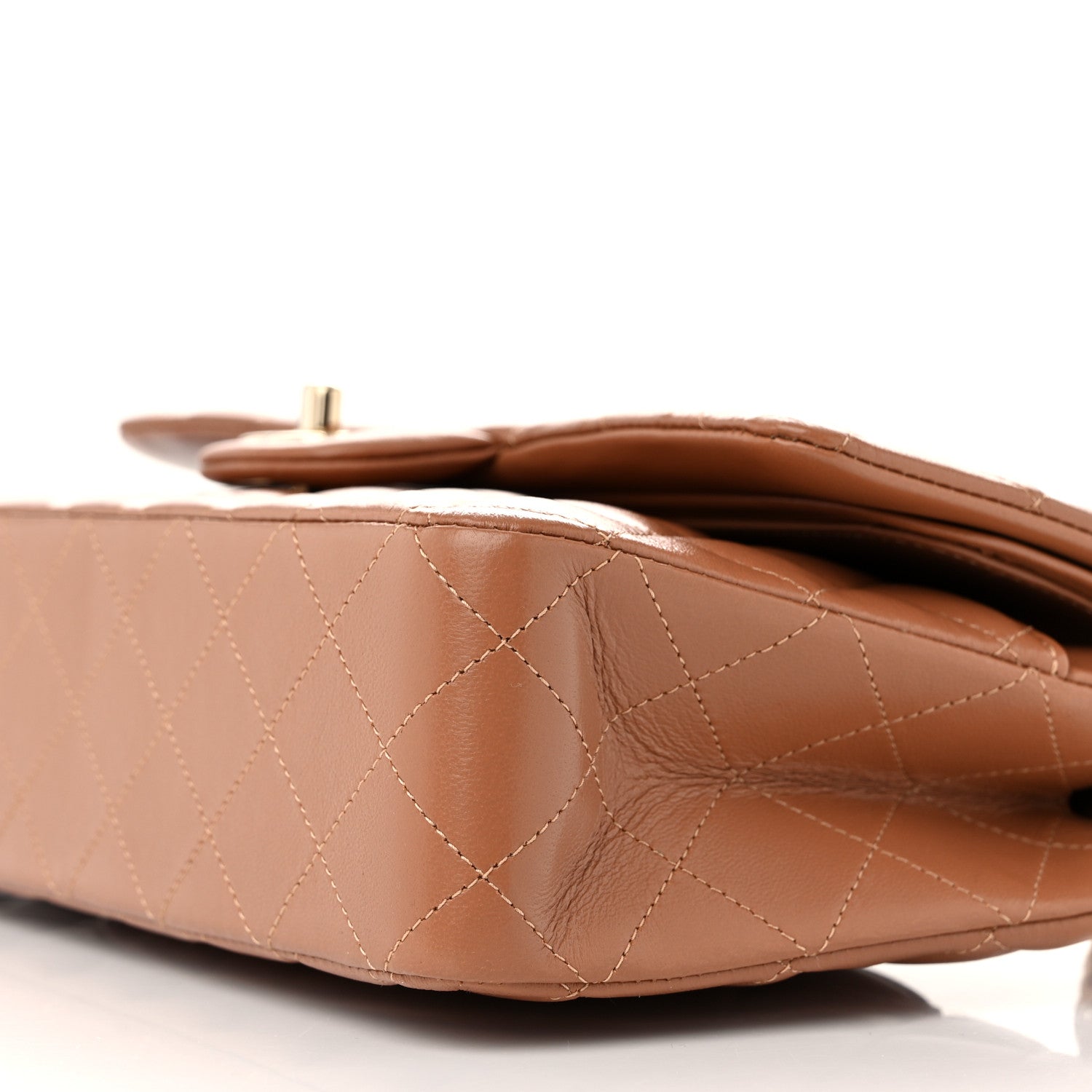 Chanel Lambskin Quilted Medium Double Flap Brown 10 of 11