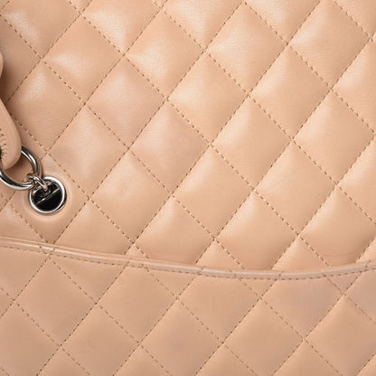 Chanel Calfskin Quilted Large Cambon Flap Beige Black 20 of 23