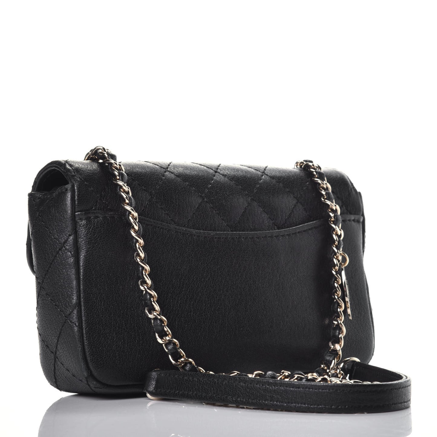 Goatskin Quilted Flap Black