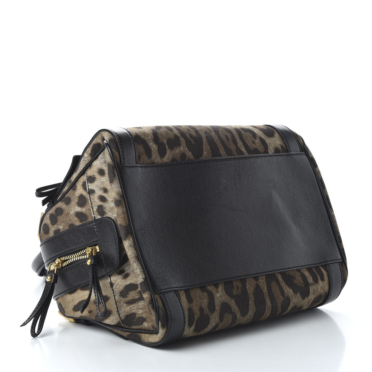 Canvas Leopard Print Miss Easy Way Satchel Black