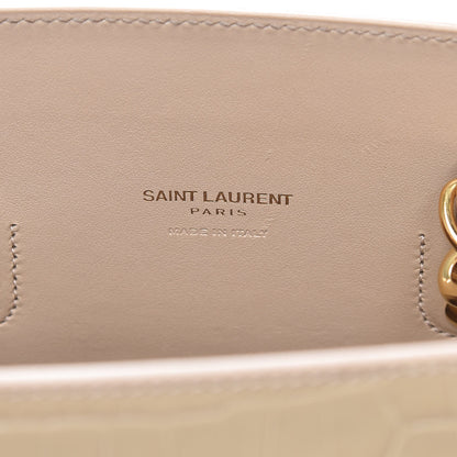 Saint Laurent Calfskin Crocodile Embossed Baby Sac De Jour Nude 8 of 10