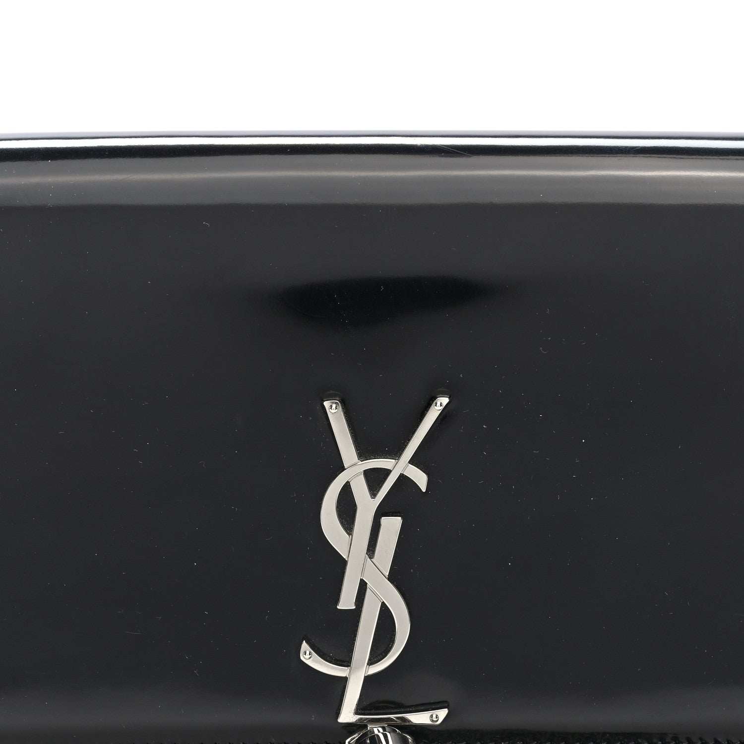 Saint Laurent Patent Cassandre Tassel Clutch Black 7 of 9