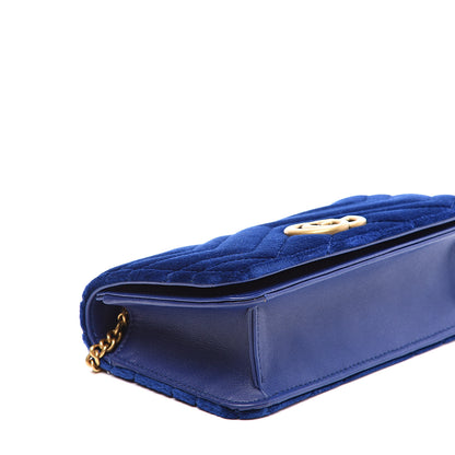 Gucci Velvet Matelasse GG Marmont Mini Bag Cobalt Blue 6 of 12