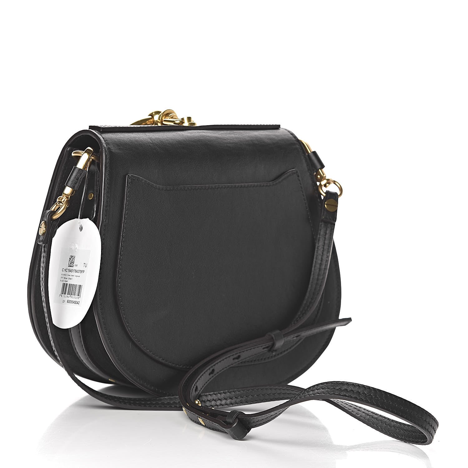 Chloe Calfskin Suede Medium Nile Bracelet Bag Black 3 of 11
