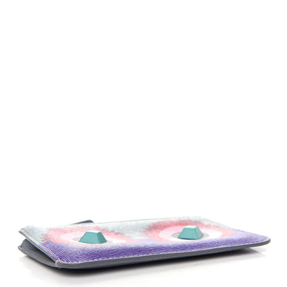 Fendi Vitello Elite Studded Hypnoteyes Coin Pouch Key Case Polvere Multicolor 4 of 8