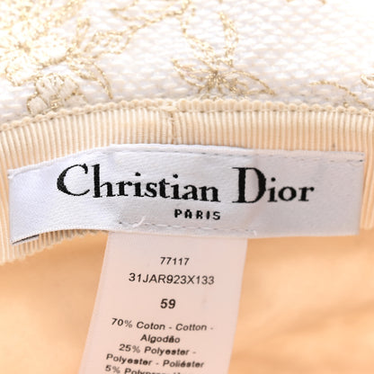 Christian Dior Cotton D-Bobby Small Brim Bucket Hat 59 White Gold 7 of 9