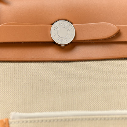 Hermes Vache Hunter Toile Herbag Zip 31 PM Beton Natural 8 of 11