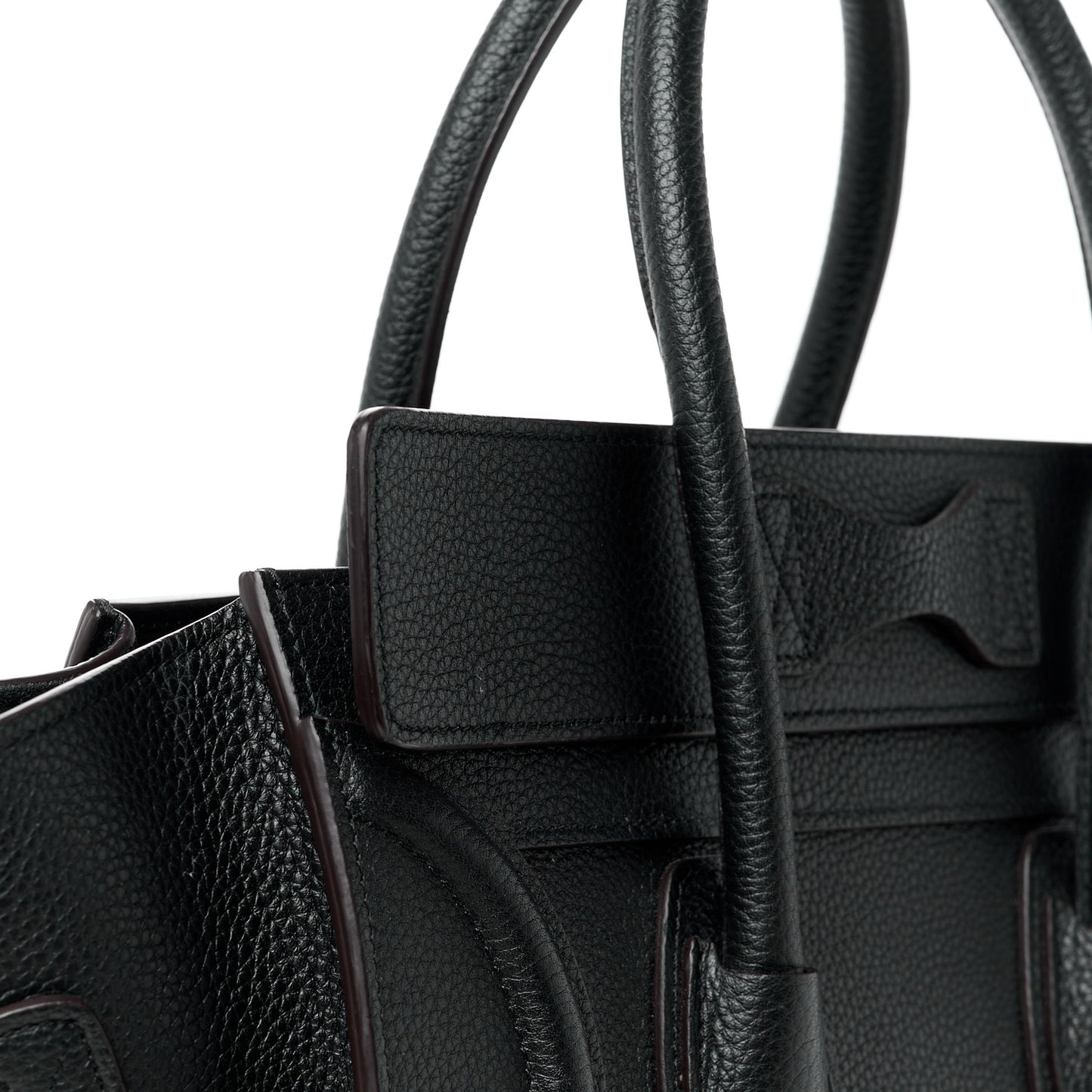 Drummed Calfskin Micro Luggage Black