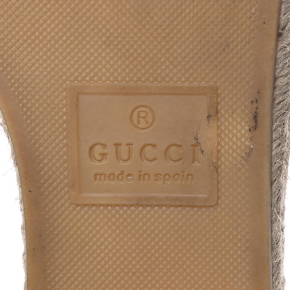 Gucci Monogram Matelasse GG Marmont Espadrille 20mm Slide Sandals 38 Beige Ebony Black 6 of 11