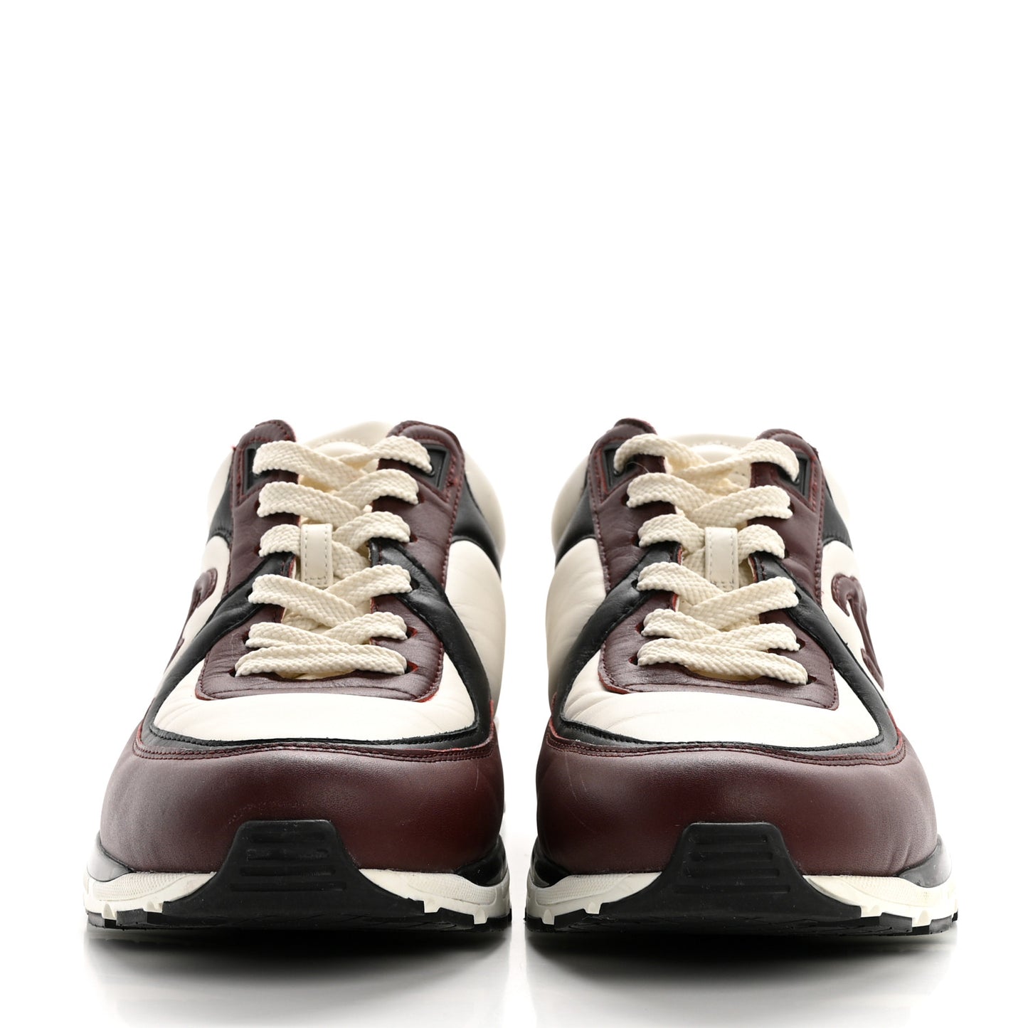 Calfskin CC Sneakers 39 Brown White Black