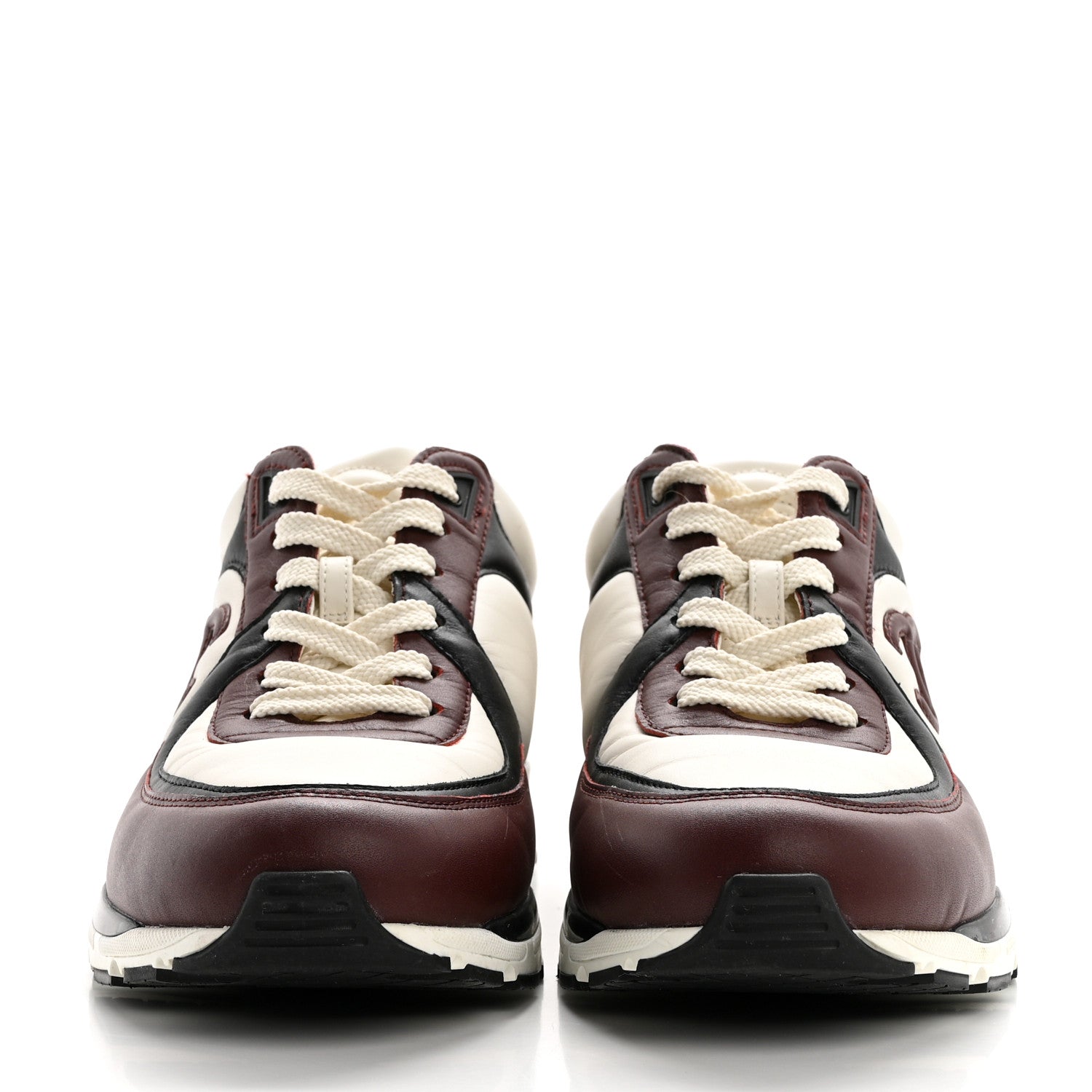 Chanel Calfskin CC Sneakers 39 Brown White Black 2 of 9