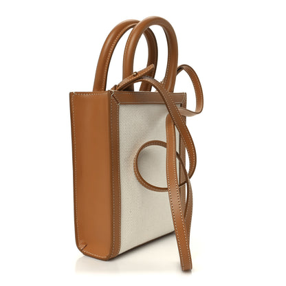 Celine Canvas Calfskin Mini Vertical Cabas Natural Tan 3 of 11
