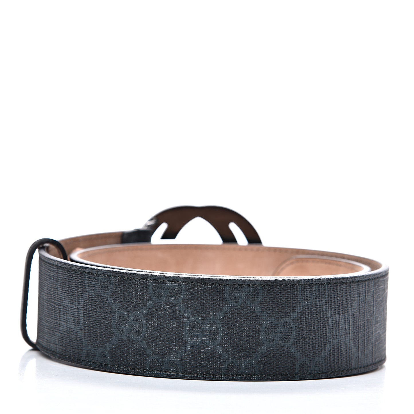 GG Supreme Monogram Selleria Calfskin Interlocking G 40mm Belt 70 28 Grey Black