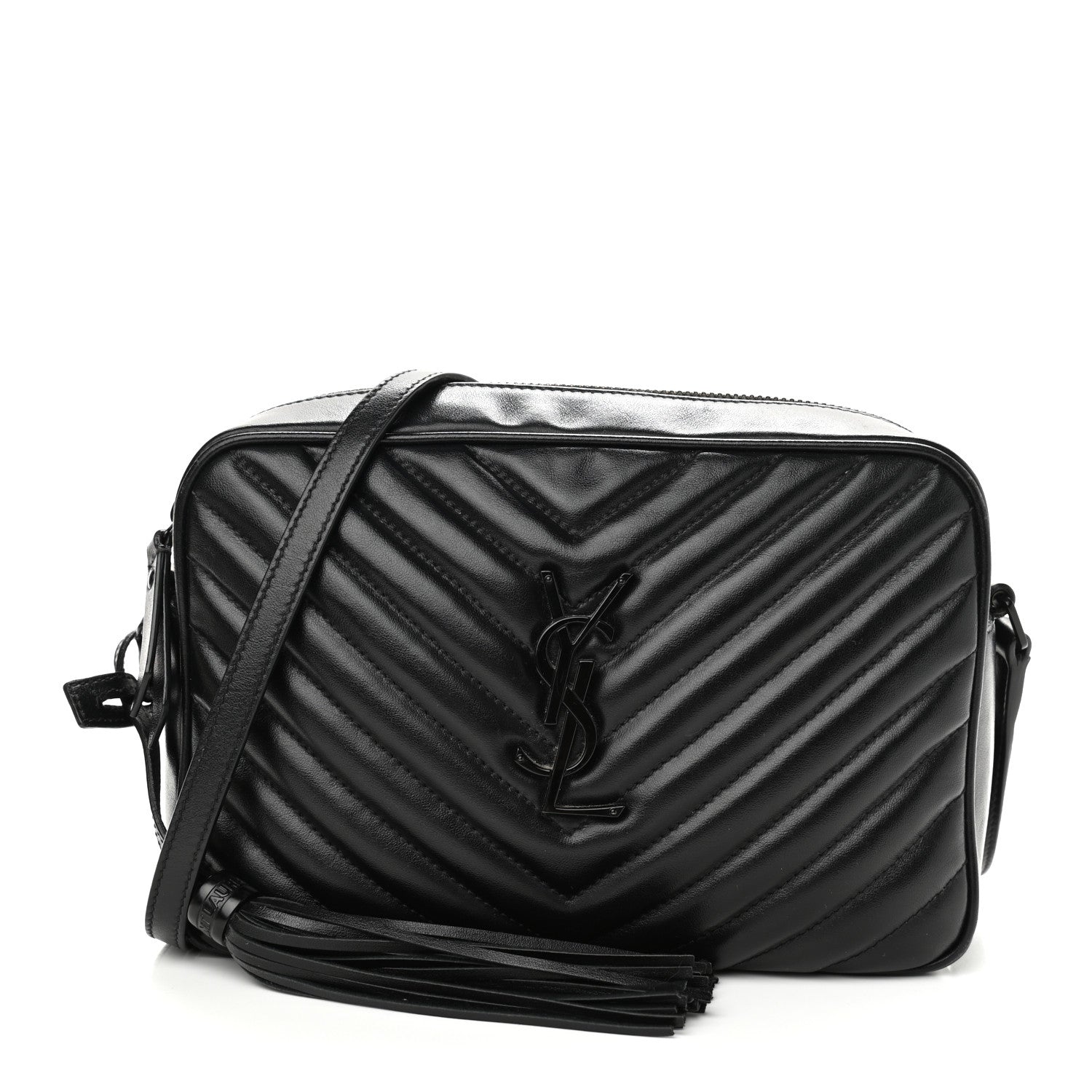 Saint Laurent Calfskin Matelasse Monogram Lou Camera Bag Black 1 of 10