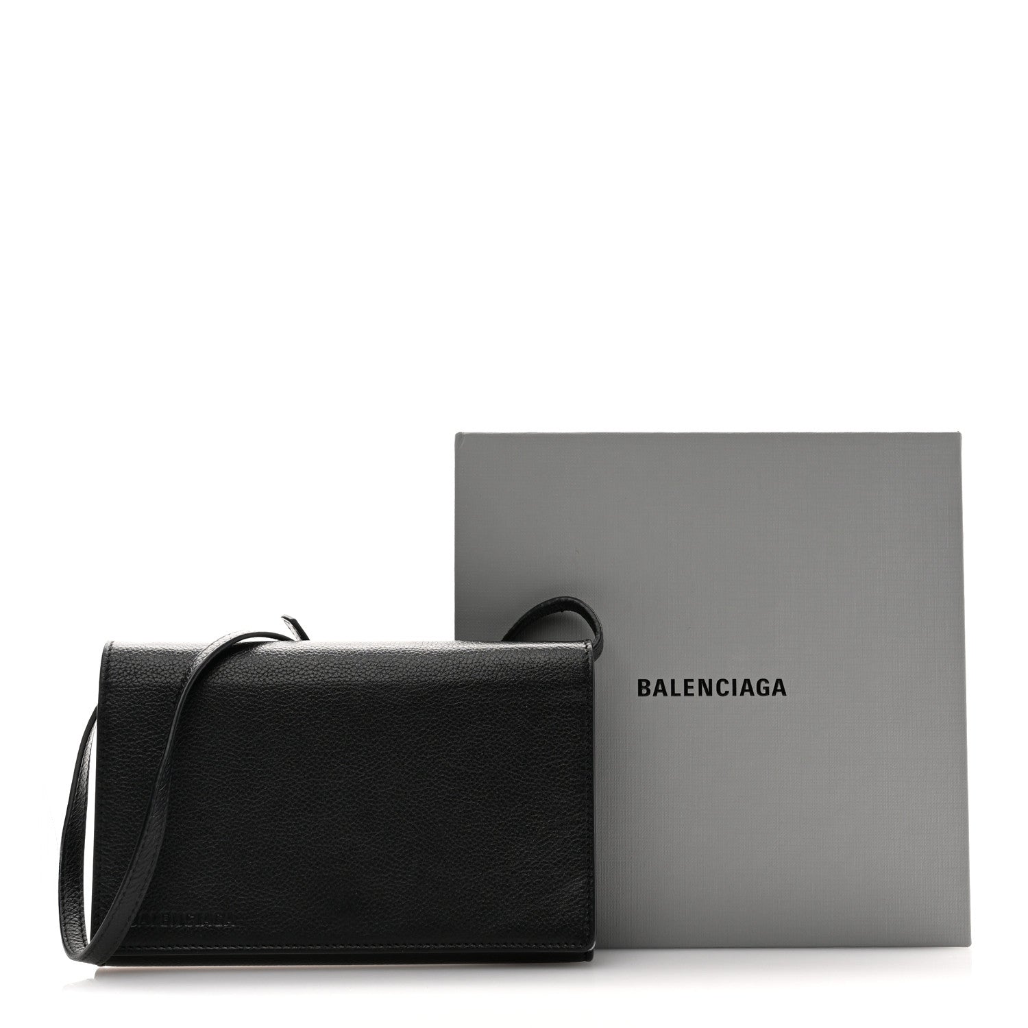 Balenciaga Grained Calfskin Phone Holder Black 10 of 10