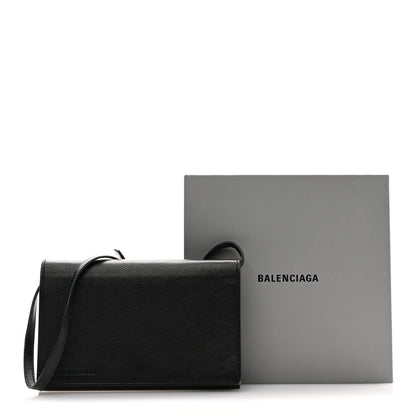 Balenciaga Grained Calfskin Phone Holder Black 10 of 10