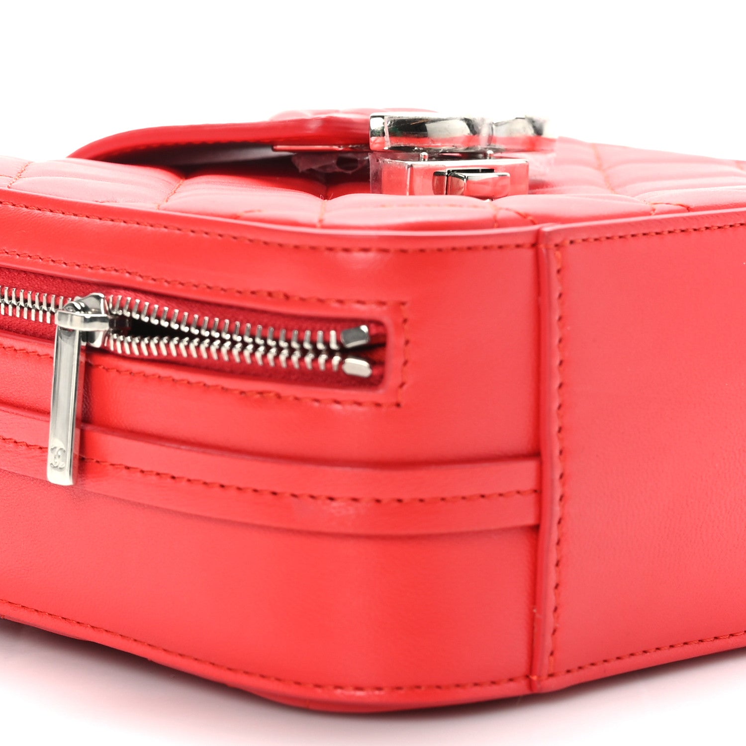 Chanel Lambskin Quilted Mini CC Box Camera Bag Red 8 of 9