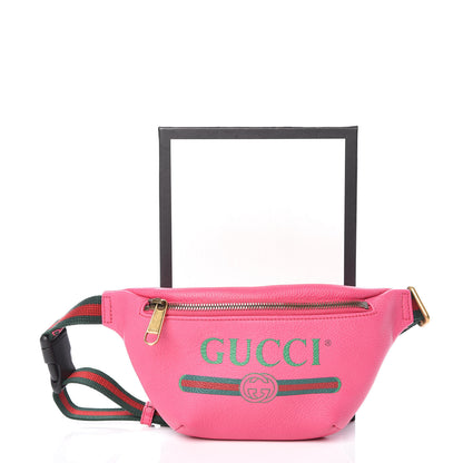 Gucci Grained Calfskin Small Logo Belt Bag Box Pink Green 10 of 10