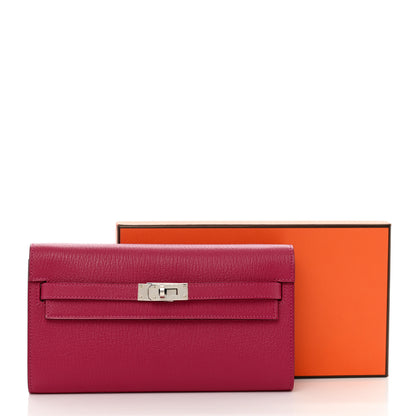 Hermes Chevre Mysore Kelly Wallet To Go Rose Mexico 6 of 6